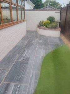 Guernsey landscaping design patio and shrubbery Bernie's Gardening Services